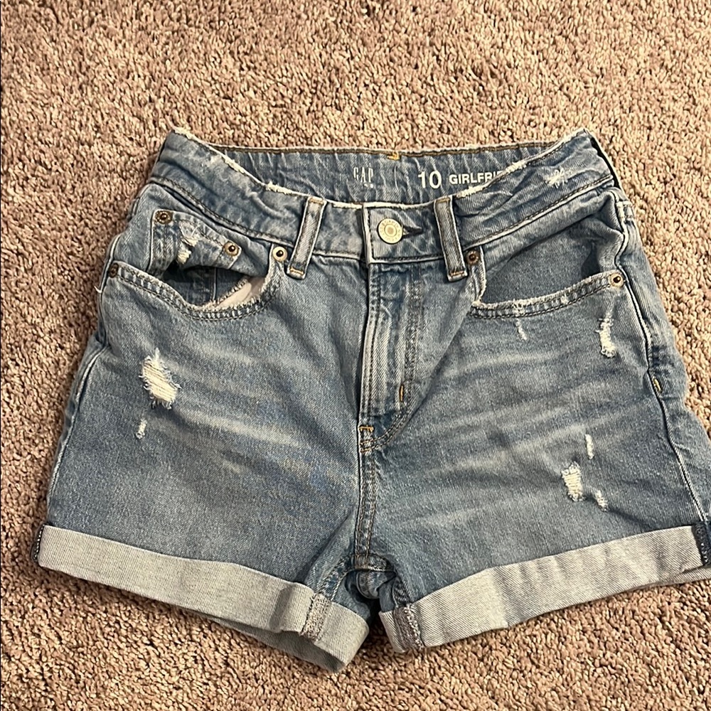 Blue Distressed Denim Shorts-Gap Kids